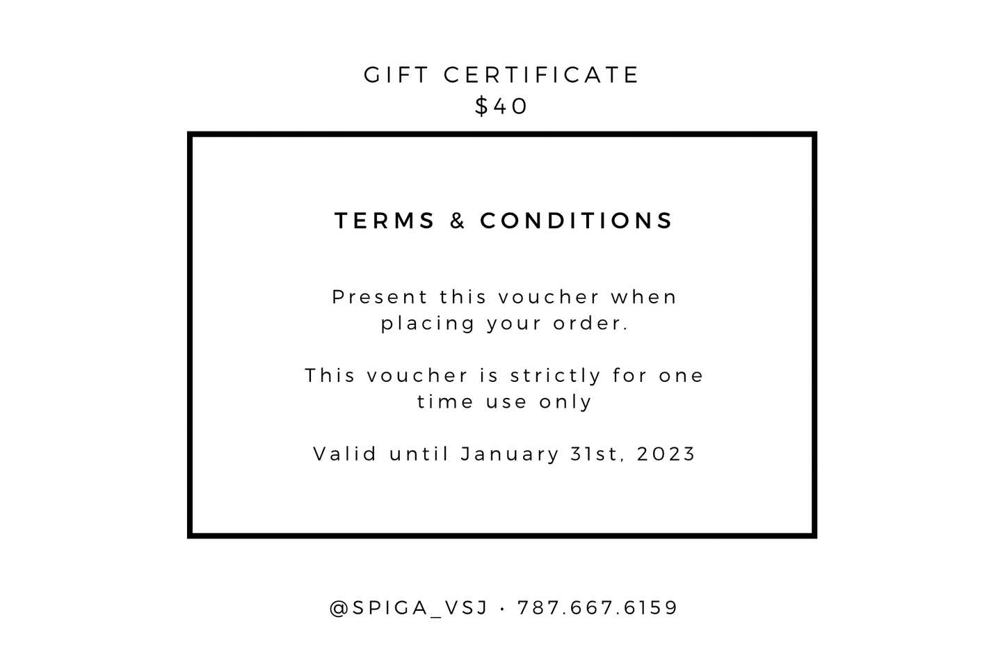 SPIGA Gift Card